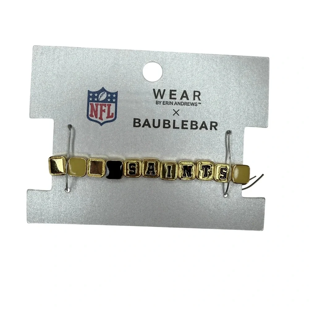 WEAR Erin Andrews x BaubleBar New Orleans Saints Tile Bracelet NWT NFL